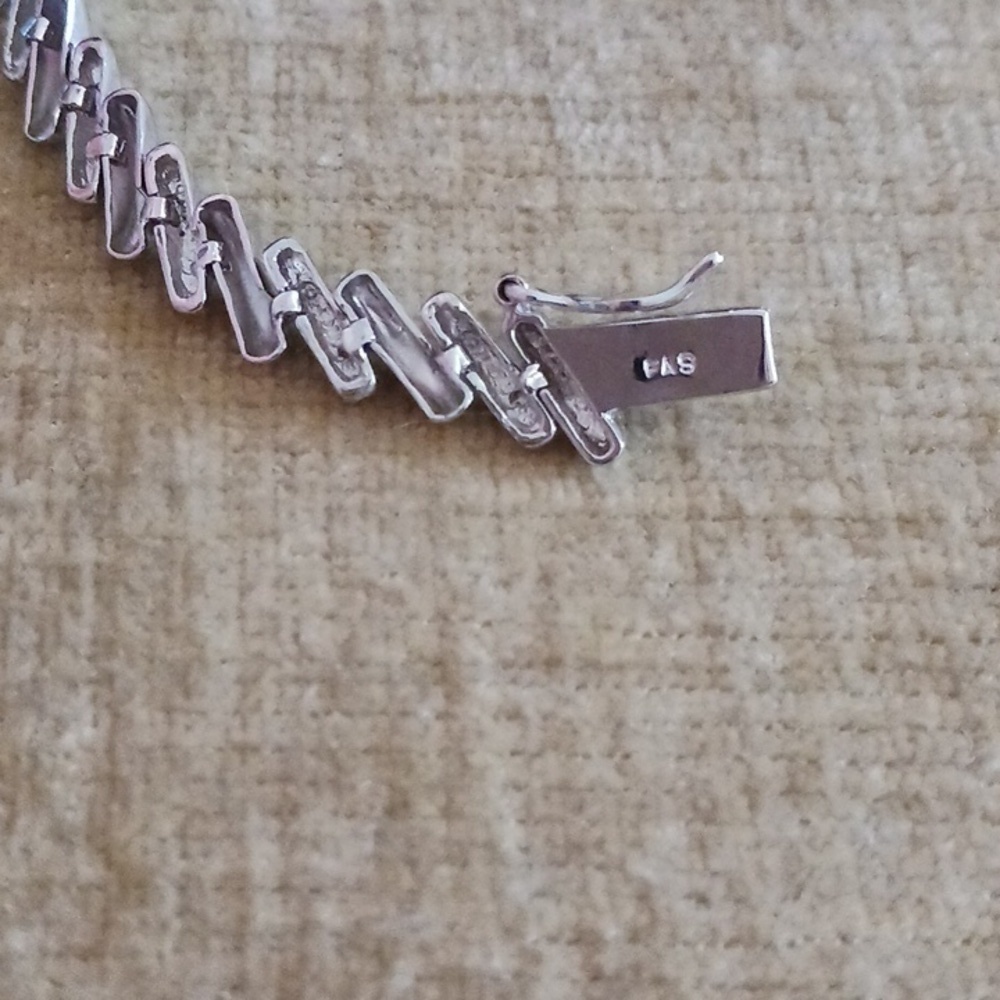 925 Silver Rhinestone Bracelet - Picture 6 of 8